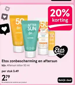 Etos Etos zonbescherming en aftersun aanbieding