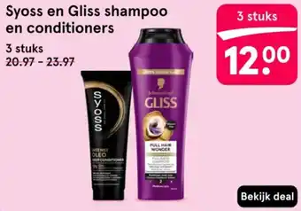 Etos Syoss en Gliss shampoo en conditioners aanbieding