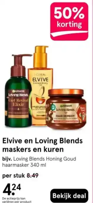 Etos Elvive en Loving Blends maskers en kuren aanbieding