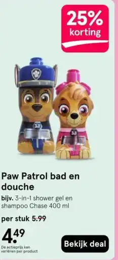 Etos Paw Patrol bad en douche aanbieding