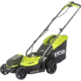 Praxis RYOBI - Duwmaaier - 18V ONE+ met opvang en mulching - Ø maaibreedte 33 cm aanbieding