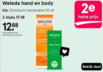 Etos Weleda hand en body aanbieding