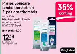 Etos Philips Sonicare tandenborstels en 2pak opzetborstels aanbieding