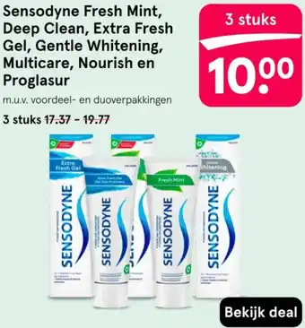 Etos Sensodyne Fresh Mint, Deep Clean, Extra Fresh Gel, Gentle Whitening, Multicare, Nourish en Proglasur aanbieding