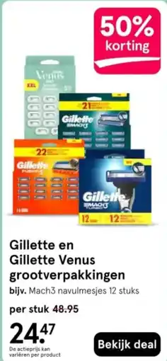 Etos Gillette en Gillette Venus grootverpakkingen aanbieding