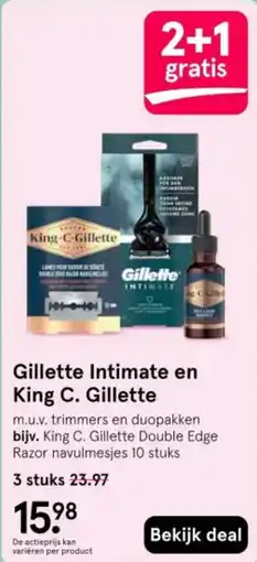 Etos Gillette Intimate en King C. Gillette aanbieding