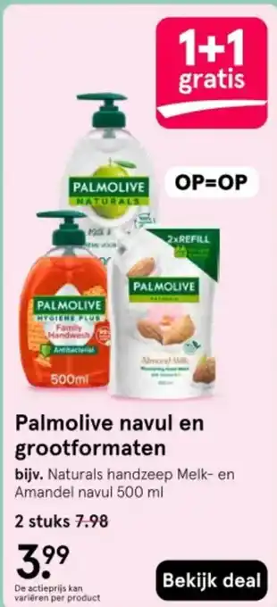 Etos Palmolive navul en grootformaten aanbieding