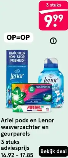 Etos Ariel pods en Lenor wasverzachter en geurparels aanbieding