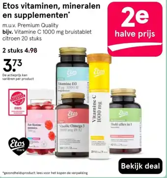 Etos Etos vitaminen, mineralen en supplementen aanbieding