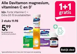 Etos Alle Davitamon magnesium, vitaminen C en D aanbieding