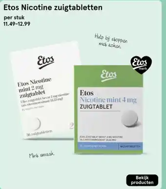 Etos Etos Nicotine zuigtabletten aanbieding