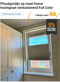 Raamdecoratie.com Plisségordijn op maat Home honingraat aanbieding