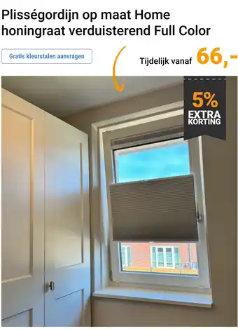 Raamdecoratie.com Plisségordijn op maat Home honingraat aanbieding