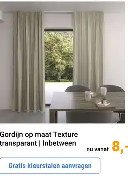 Raamdecoratie.com Gordijn op maat Texture transparant | Inbetween aanbieding
