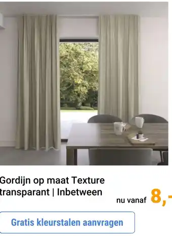 Raamdecoratie.com Gordijn op maat Texture transparant | Inbetween aanbieding