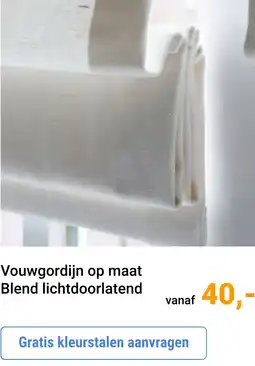 Raamdecoratie.com Vouwgordijn op maat Blend lichtdoorlatend aanbieding