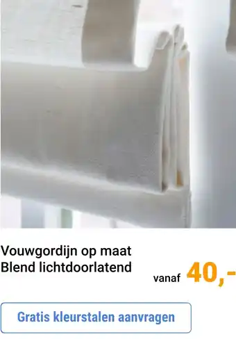 Raamdecoratie.com Vouwgordijn op maat Blend lichtdoorlatend aanbieding