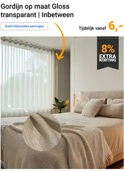 Raamdecoratie.com Gordijn op maat Gloss transparant | Inbetween aanbieding