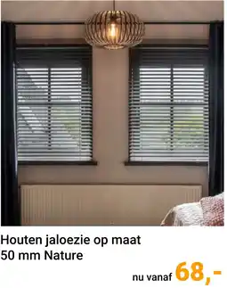 Raamdecoratie.com Houten jaloezie op maat 50 mm Nature aanbieding