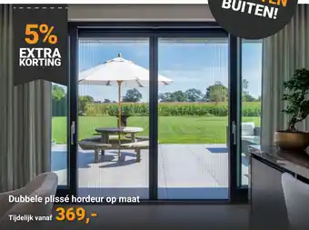 Raamdecoratie.com Dubbele plissé hordeur op maat aanbieding