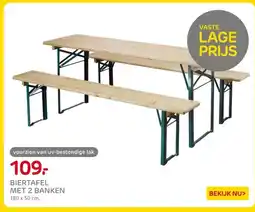Praxis BIERTAFEL MET 2 BANKEN aanbieding