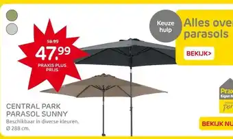 Praxis CENTRAL PARK PARASOL SUNNY aanbieding