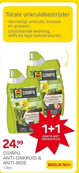 Praxis COMPO ANTI-ONKRUID & ANTI-MOS aanbieding