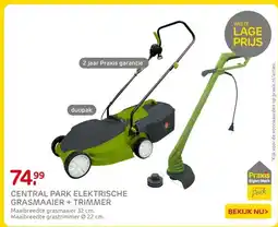 Praxis CENTRAL PARK ELEKTRISCHE GRASMAAIER + TRIMMER aanbieding