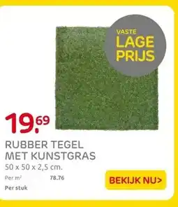 Praxis RUBBER TEGEL MET KUNSTGRAS aanbieding
