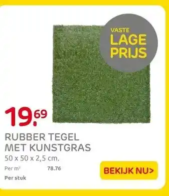 Praxis RUBBER TEGEL MET KUNSTGRAS aanbieding