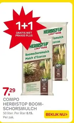 Praxis COMPO HERBISTOP BOOM- SCHORSMULCH aanbieding