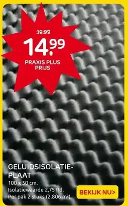 Praxis GELUIDSISOLATIE- PLAAT aanbieding