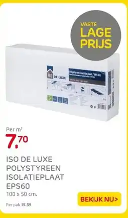 Praxis ISO DE LUXE POLYSTYREEN ISOLATIEPLAAT EPS60 aanbieding