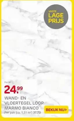 Praxis WAND- EN VLOERTEGEL LOOP MARMO BIANCO aanbieding