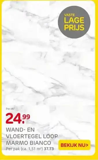 Praxis WAND- EN VLOERTEGEL LOOP MARMO BIANCO aanbieding