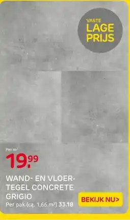 Praxis WAND- EN VLOER- TEGEL CONCRETE GRIGIO aanbieding