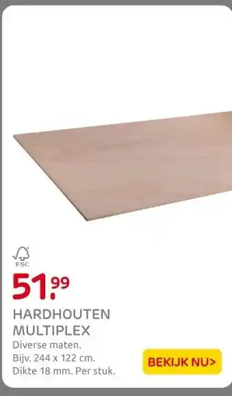 Praxis HARDHOUTEN MULTIPLEX aanbieding