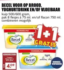 MCD Supermarkt BECEL VOOR OP BROOD, YOGHURTDRINK EN/OF VLOEIBAAR aanbieding
