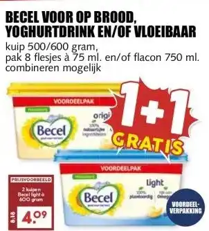 MCD Supermarkt BECEL VOOR OP BROOD, YOGHURTDRINK EN/OF VLOEIBAAR aanbieding