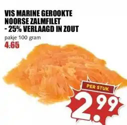 MCD Supermarkt VIS MARINE GEROOKTE NOORSE ZALMFILET -25% VERLAAGD IN ZOUT aanbieding