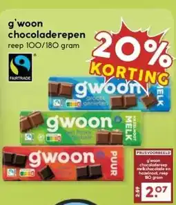 MCD Supermarkt g'woon chocoladerepen aanbieding