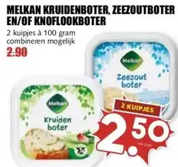 MCD Supermarkt MELKAN KRUIDENBOTER, ZEEZOUTBOTER EN/OF KNOFLOOKBOTER aanbieding