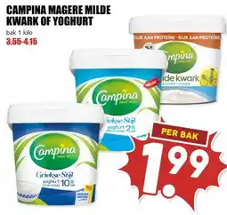 MCD Supermarkt CAMPINA MAGERE MILDE KWARK OF YOGHURT aanbieding