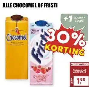 MCD Supermarkt ALLE CHOCOMEL OF FRISTI aanbieding