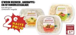 MCD Supermarkt G'WOON HUZAREN-, AARDAPPEL- EN/OF RUNDVLEESSALADE aanbieding