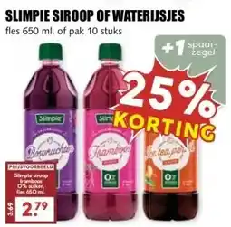 MCD Supermarkt SLIMPIE SIROOP OF WATERIJSJES aanbieding