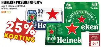 MCD Supermarkt HEINEKEN PILSENER OF 0.0% aanbieding