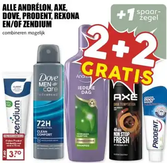 MCD Supermarkt ALLE ANDRÉLON, AXE, DOVE, PRODENT, REXONA EN/OF ZENDIUM aanbieding
