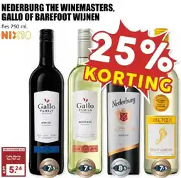 MCD Supermarkt NEDERBURG THE WINEMASTERS, GALLO OF BAREFOOT WIJNEN aanbieding