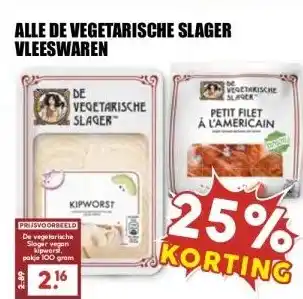 MCD Supermarkt ALLE DE VEGETARISCHE SLAGER VLEESWAREN aanbieding
